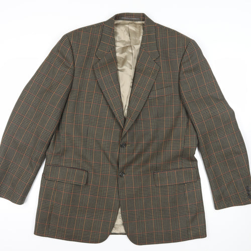 Gurteen Brown Check Blazer, Size L, Regular Fit