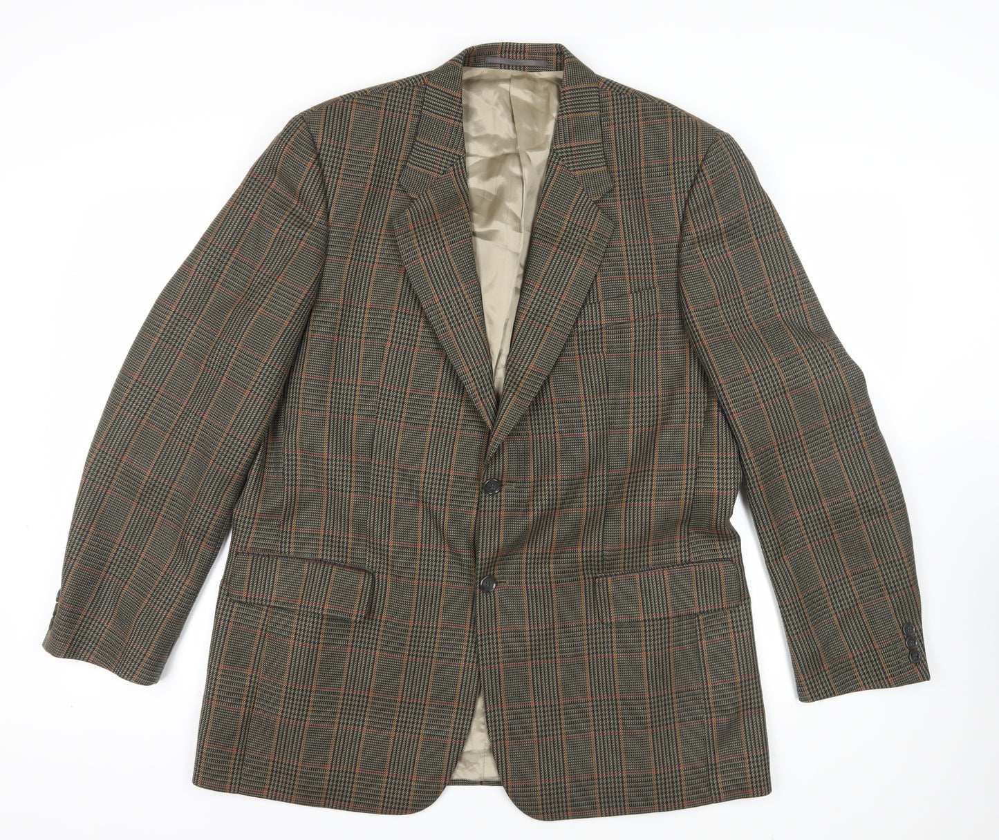 Gurteen Brown Check Blazer, Size L, Regular Fit