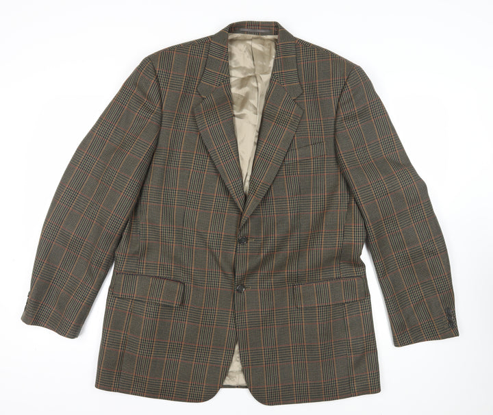 Gurteen Brown Check Blazer, Size L, Regular Fit