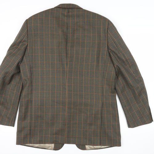 Gurteen Brown Check Blazer, Size L, Regular Fit