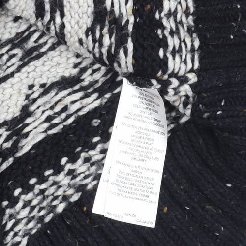 French Connection Black Fair Isle Knit Jumper - Medium