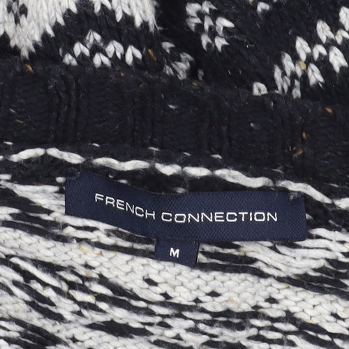 French Connection Black Fair Isle Knit Jumper - Medium