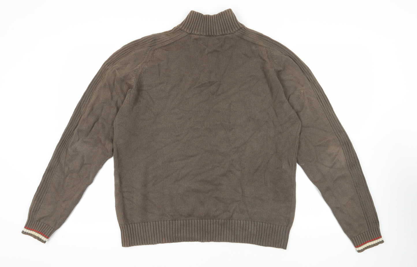 Quiksilver Brown XL Full Zip Cotton Jumper