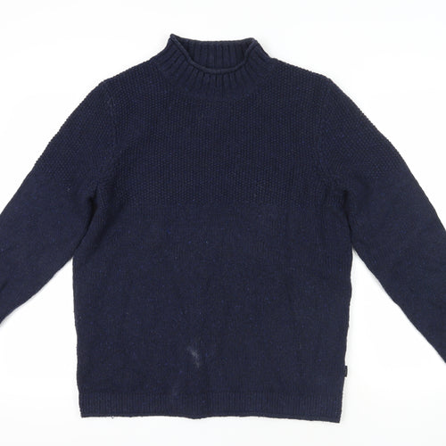 Fat Face Chunky-Knit Blue Wool Blend Pullover L