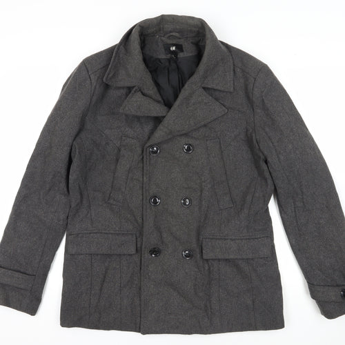 H&M Grey Wool Blend Pea Coat Size 26