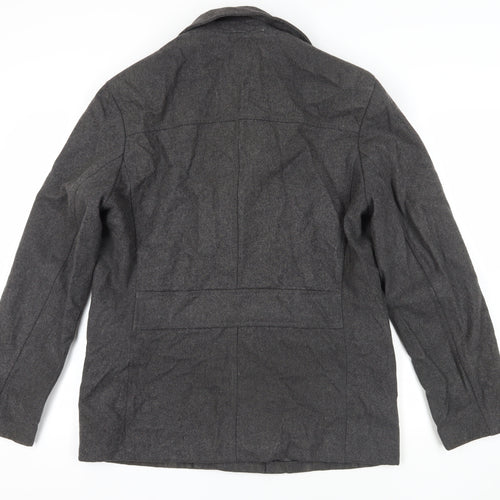 H&M Grey Wool Blend Pea Coat Size 26