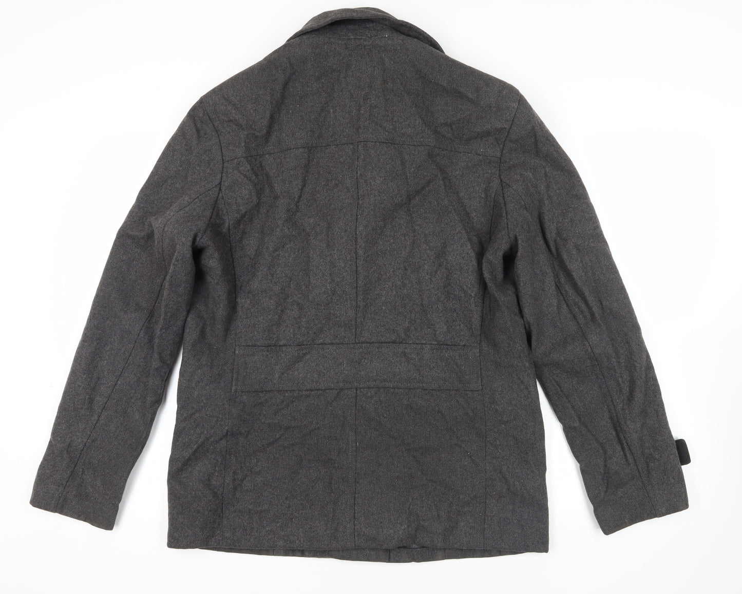 H&M Grey Wool Blend Pea Coat Size 26