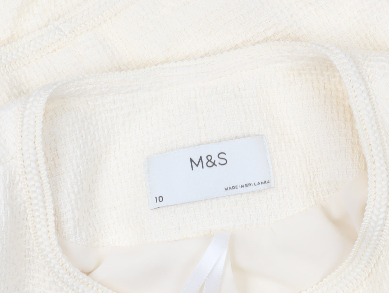 Marks and Spencer Ivory Tweed Jacket, Size 10