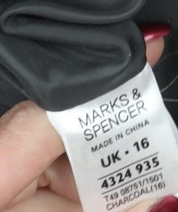 Marks & Spencer Grey Wool Blend Overcoat Size 16