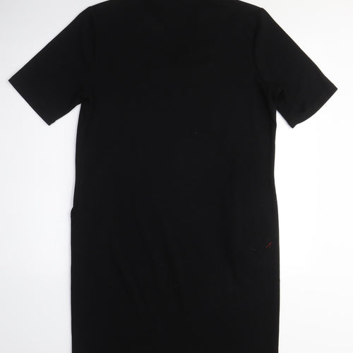 Viz a Viz Womens Black Cotton Pencil Dress Size S V-Neck
