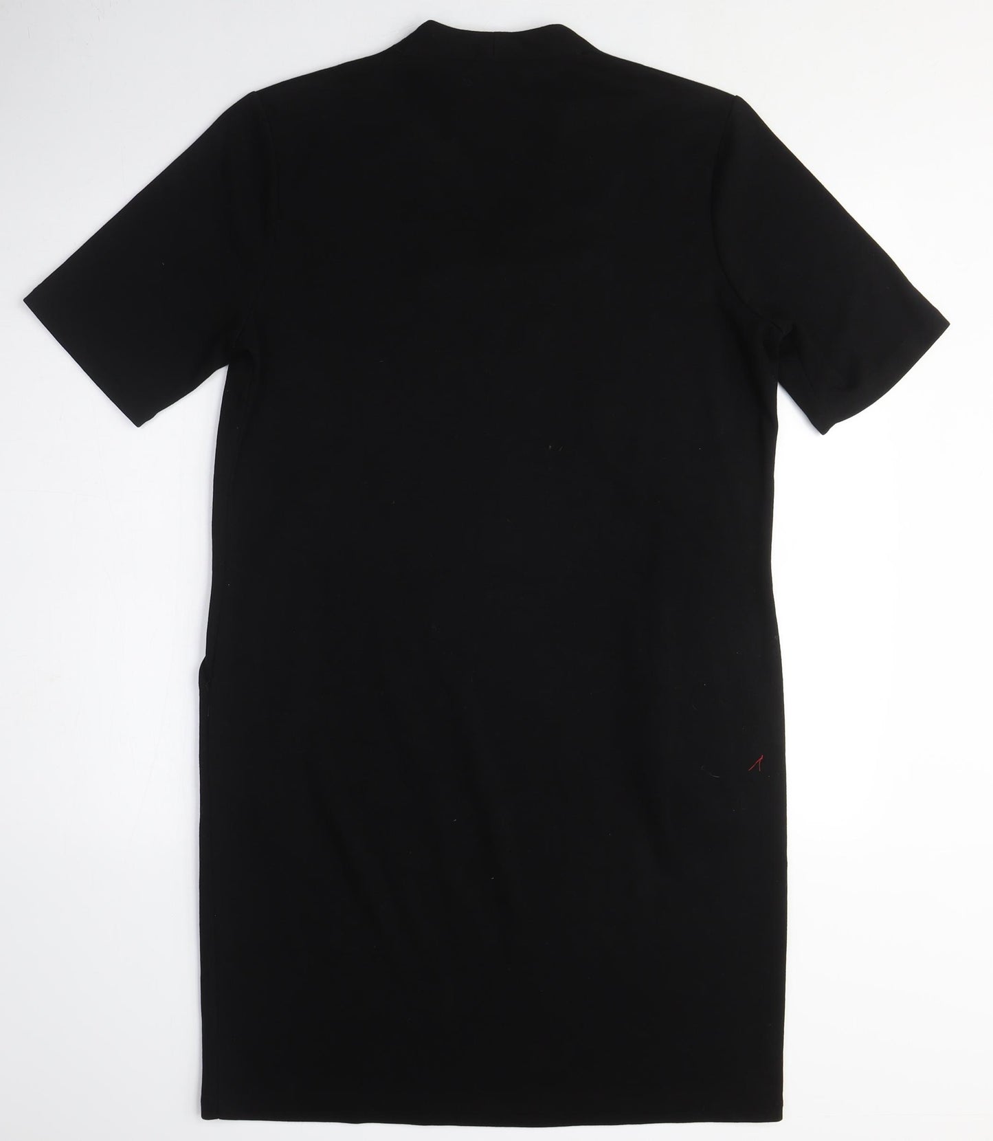 Viz a Viz Womens Black Cotton Pencil Dress Size S V-Neck