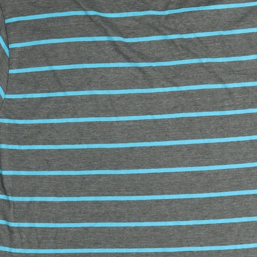 Massive Mens Green Striped Cotton T-Shirt Size 2XL Crew Neck