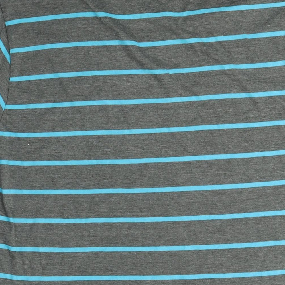 Massive Mens Green Striped Cotton T-Shirt Size 2XL Crew Neck