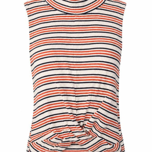 Bershka Womens Multicoloured Striped Viscose Camisole T-Shirt Size XS Crew Neck - Cross-over