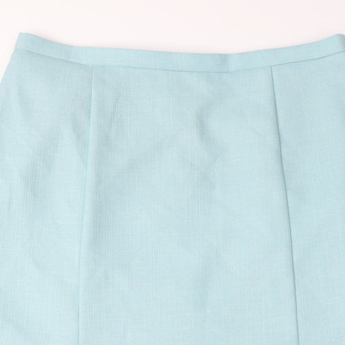 Eastex Womens Blue Polyester A-Line Skirt Size 12 Zip