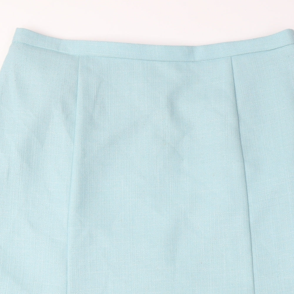 Eastex Womens Blue Polyester A-Line Skirt Size 12 Zip