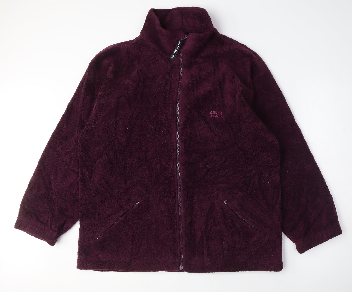 Arctic Storm Womens Purple Polyester Full Zip Sweatshirt Size L Zip