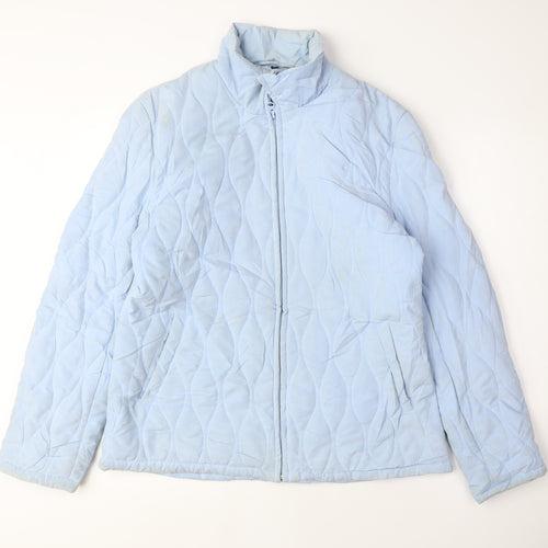 Jack Murphy Womens Blue Quilted Coat Size 12 Zip