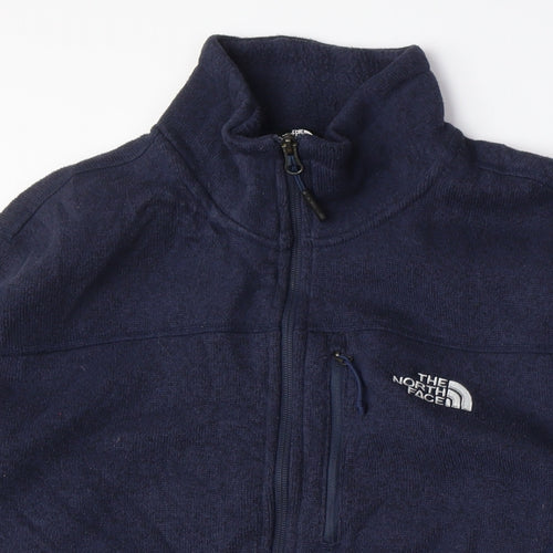 The North Face Mens Blue Polyester Full Zip Sweatshirt Size L