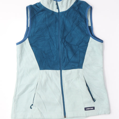 Lands' End Womens Blue Gilet Jacket Size S Zip