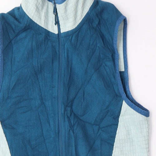 Lands' End Womens Blue Gilet Jacket Size S Zip