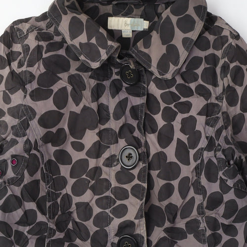 Boden Womens Green Geometric Jacket Size 10 Button