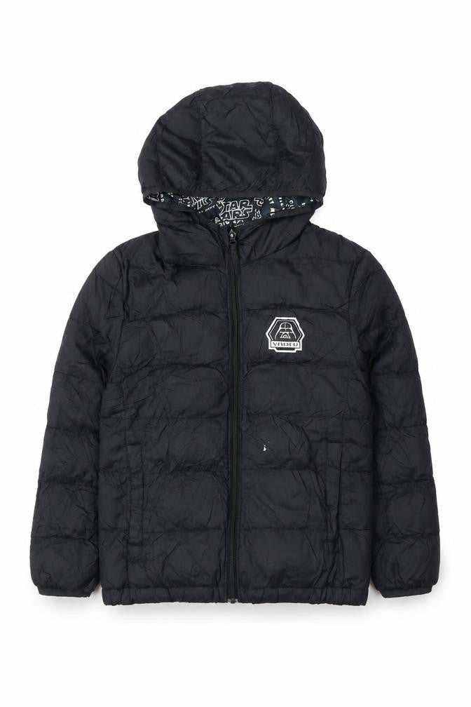 Uniqlo Boys Black Puffer Jacket Coat Size 5-6 Years Zip - Star Wars, Darth Vader