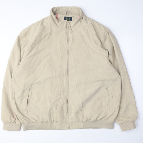 Lincoln Mens Beige Windbreaker Coat Size 2XL Zip
