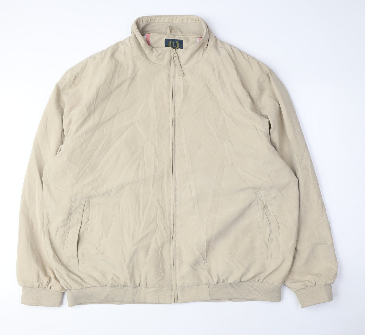 Lincoln Mens Beige Windbreaker Coat Size 2XL Zip