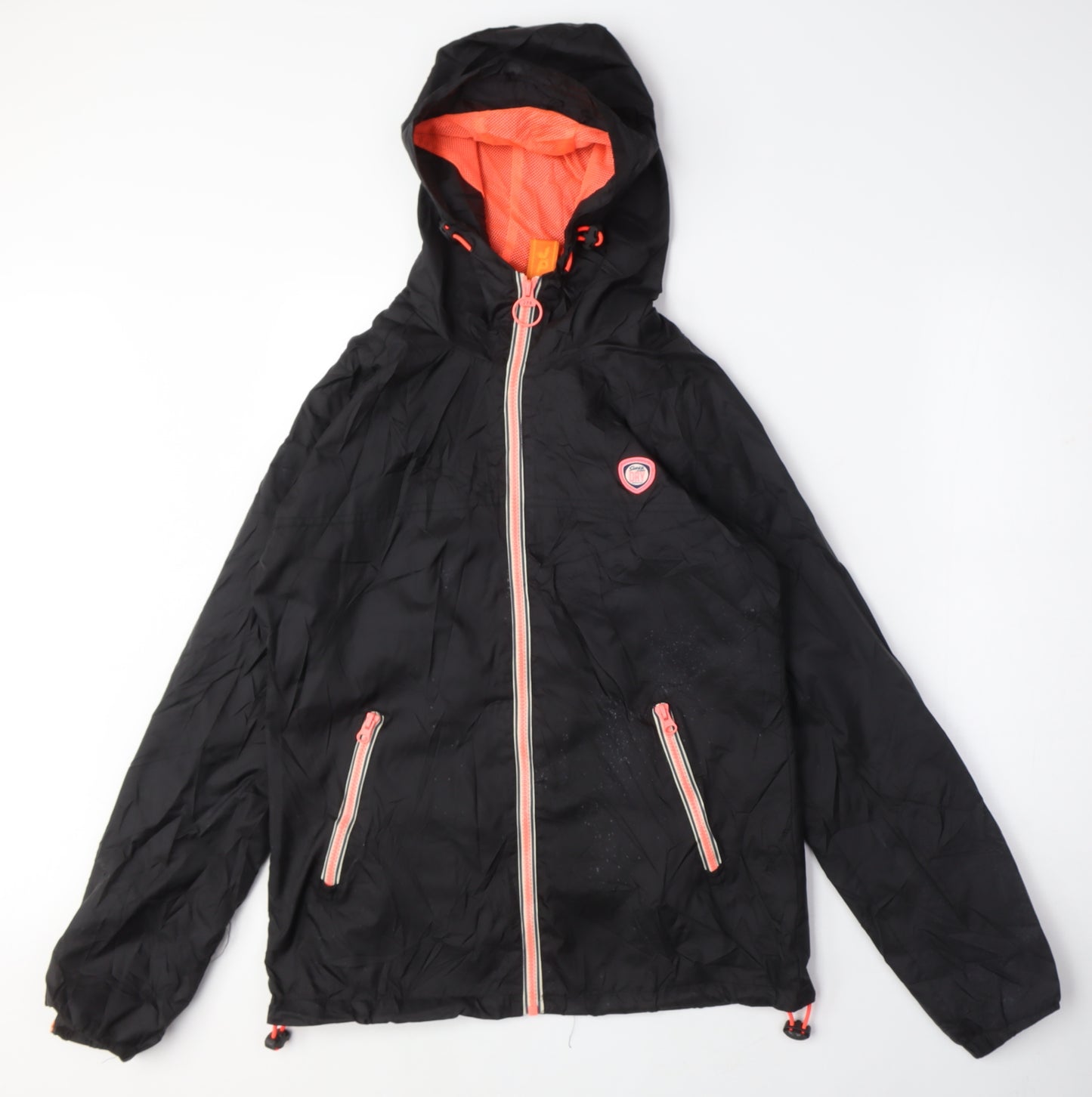 Superdry Womens Black Windbreaker Coat Size M Zip