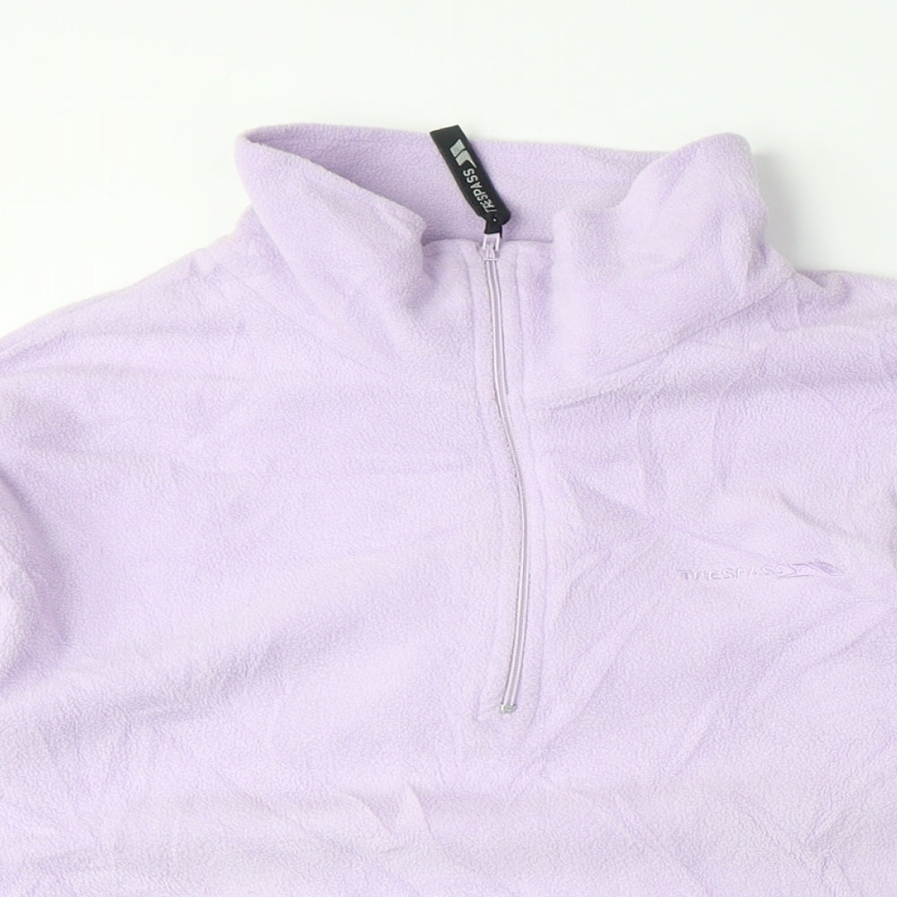 Trespass Womens Purple Polyester Pullover Sweatshirt Size L Zip