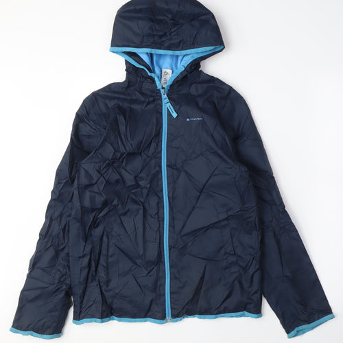 Quechua Boys Black Anorak Coat Size 12 Years Zip