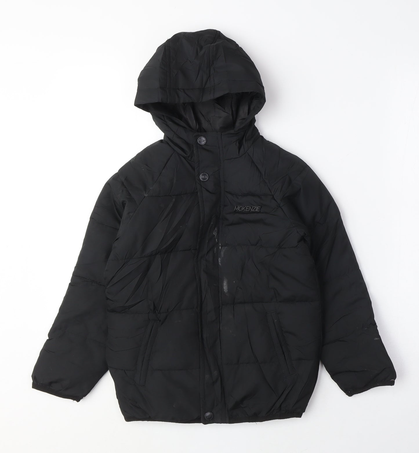 McKenzie Boys Black Puffer Jacket Coat Size 5-6 Years Zip