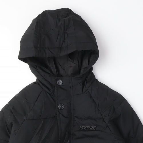 McKenzie Boys Black Puffer Jacket Coat Size 5-6 Years Zip