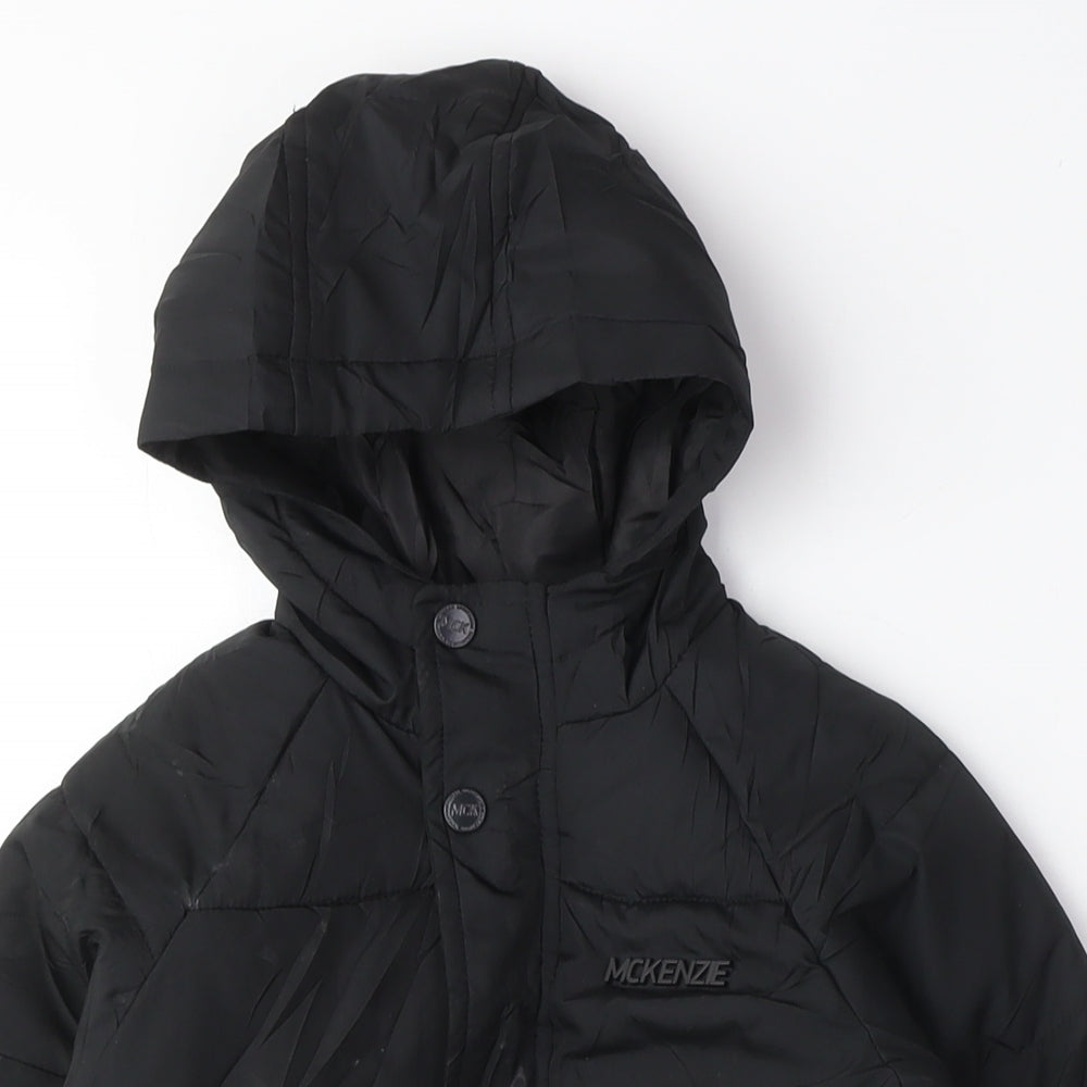 McKenzie Boys Black Puffer Jacket Coat Size 5-6 Years Zip