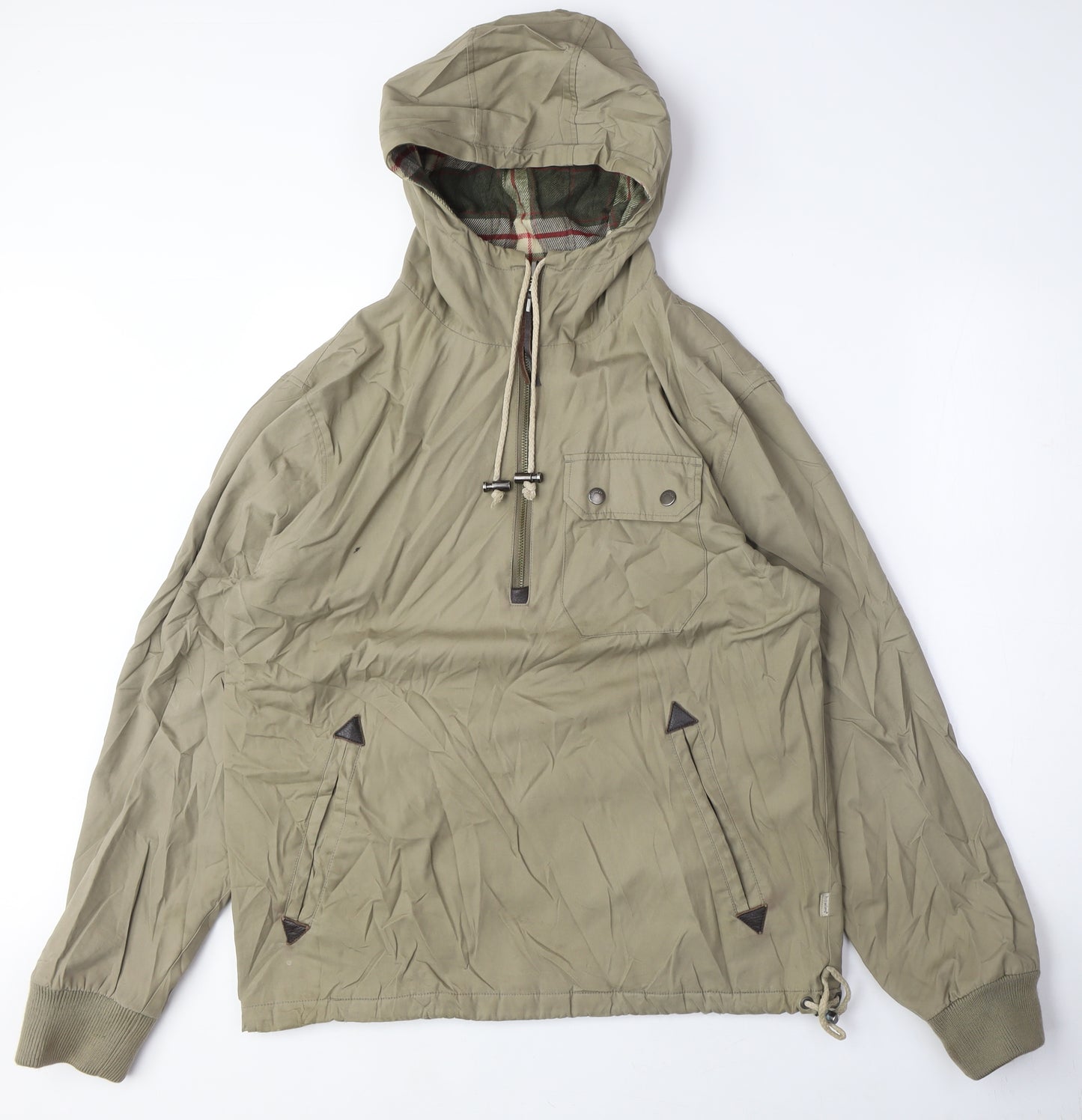 howies Mens Green Anorak Coat Size S Zip - Reversible
