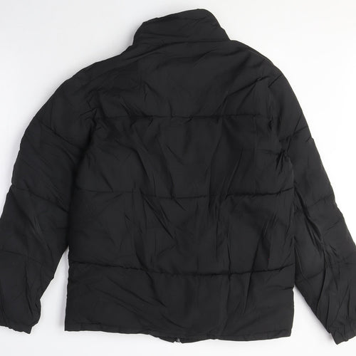 Bershka Womens Black Puffer Jacket Coat Size XS Zip