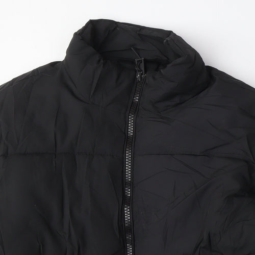 Bershka Womens Black Puffer Jacket Coat Size XS Zip