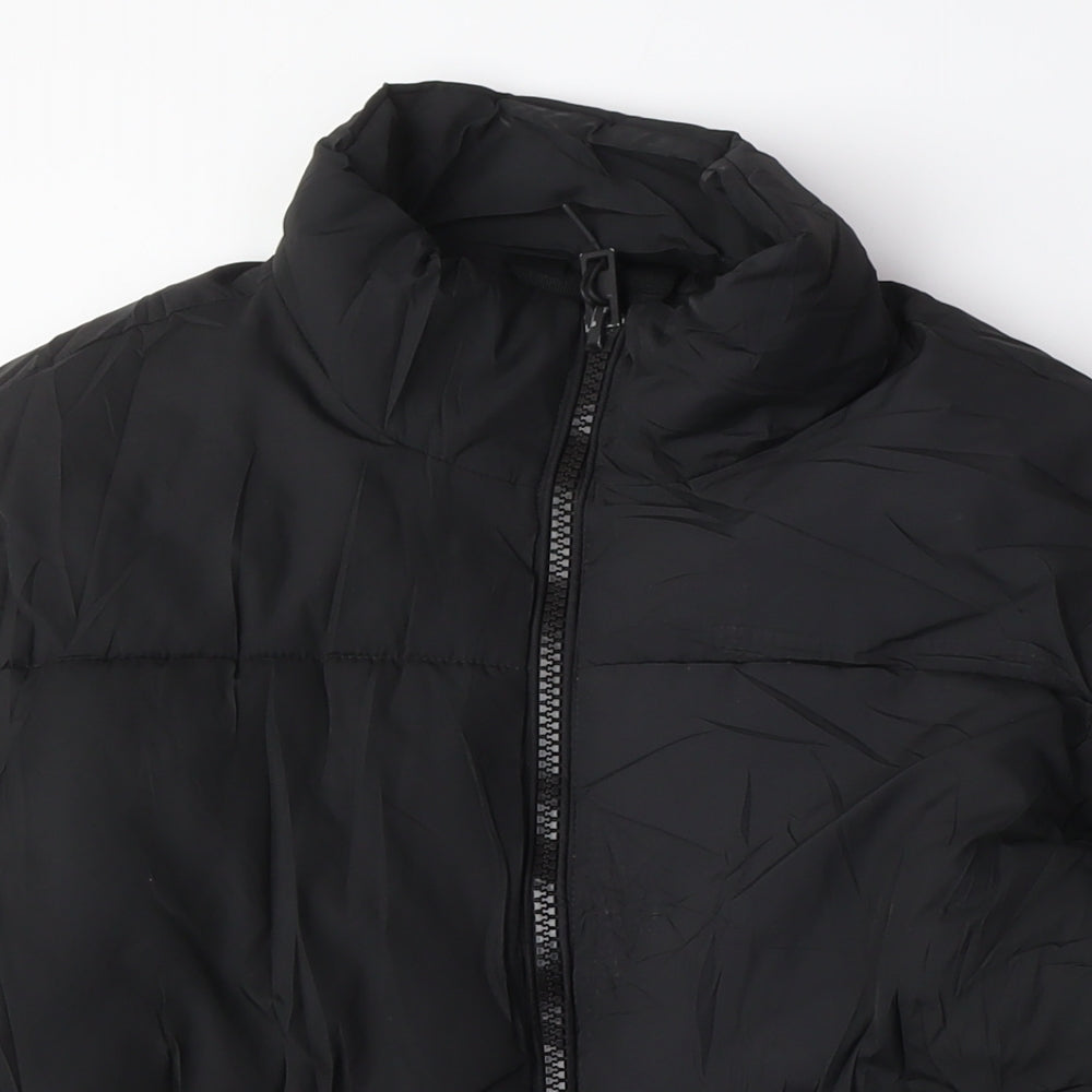 Bershka Womens Black Puffer Jacket Coat Size XS Zip