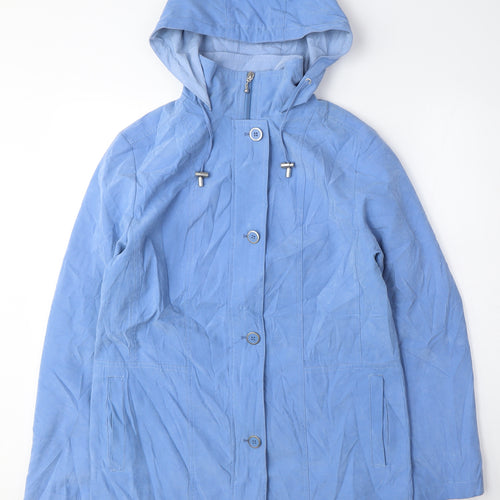 EMW Womens Blue Parka Coat Size 10 Button - Vintage