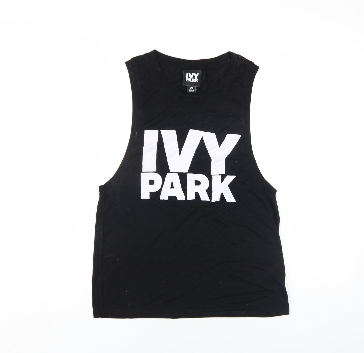 IVY PARK Womens Black Viscose Basic Tank Size XS Round Neck