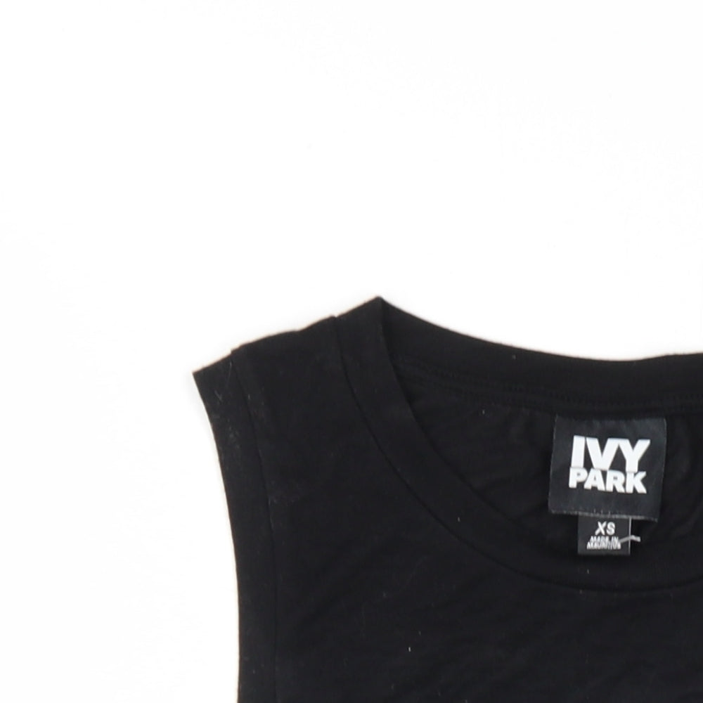 IVY PARK Womens Black Viscose Basic Tank Size XS Round Neck