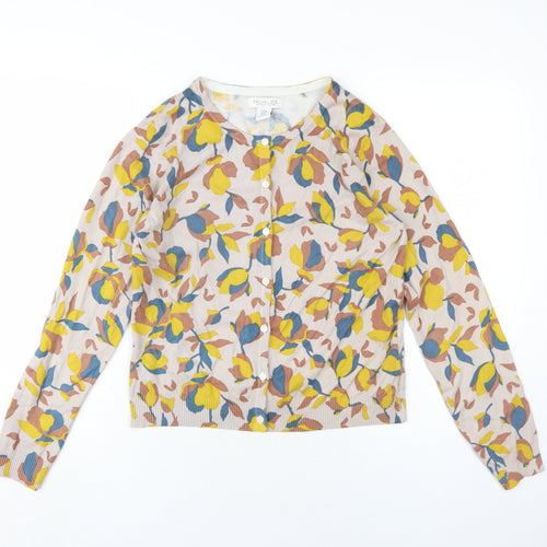 Rachel Zoe Womens Multicoloured Round Neck Geometric Cotton Cardigan Jumper Size M