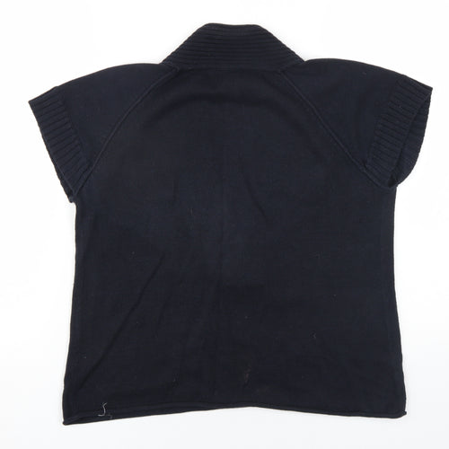 Sandwich Womens Black V-Neck Cotton Pullover Jumper Size M