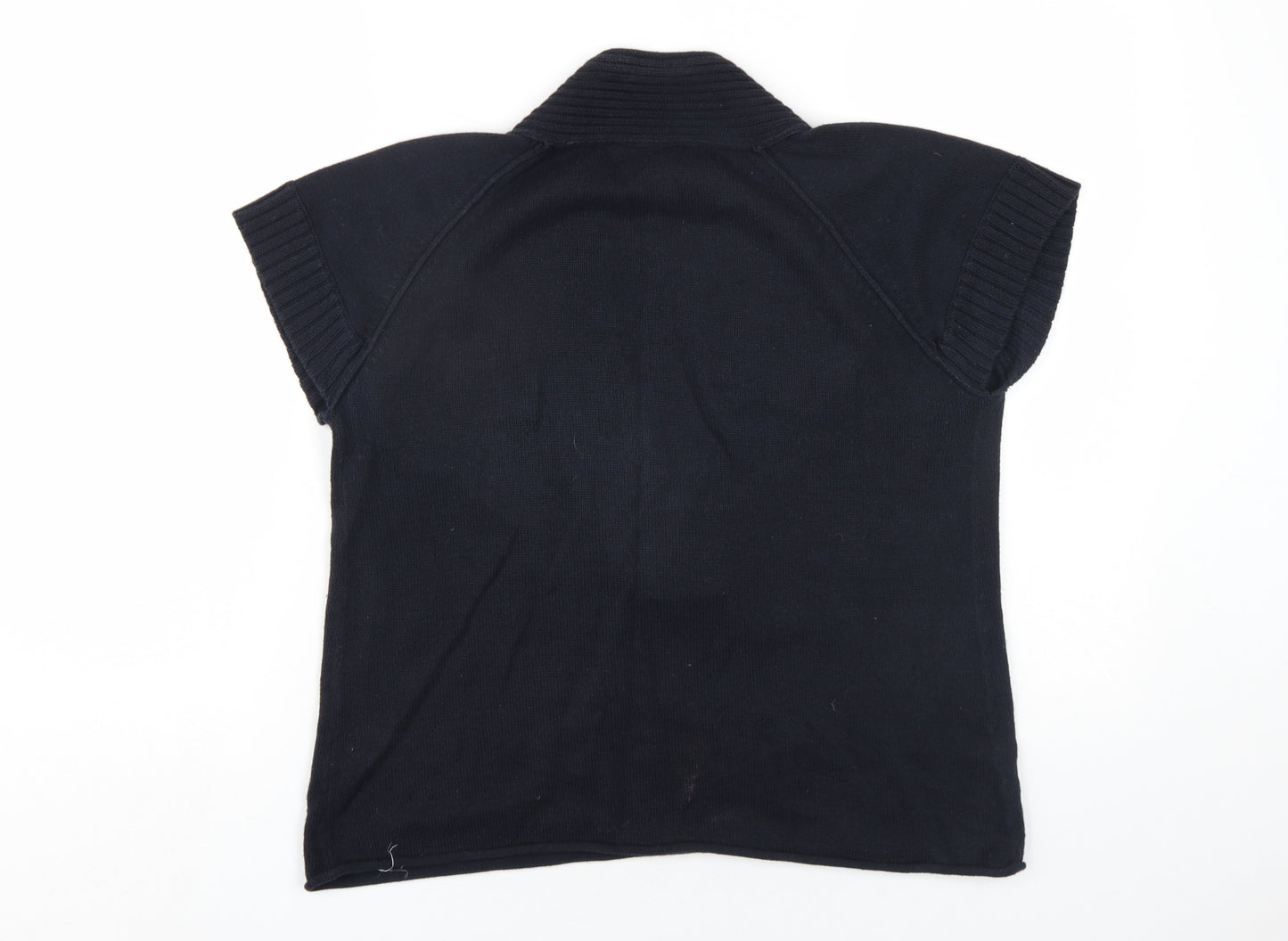 Sandwich Womens Black V-Neck Cotton Pullover Jumper Size M