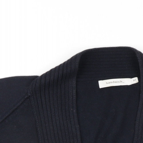 Sandwich Womens Black V-Neck Cotton Pullover Jumper Size M