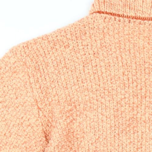 Olsen Womens Orange V-Neck Cotton Cardigan Jumper Size 10