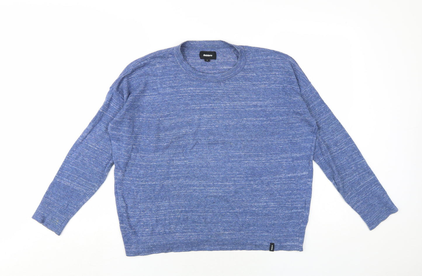 Finisterre Womens Blue Round Neck Cotton Pullover Jumper Size 10