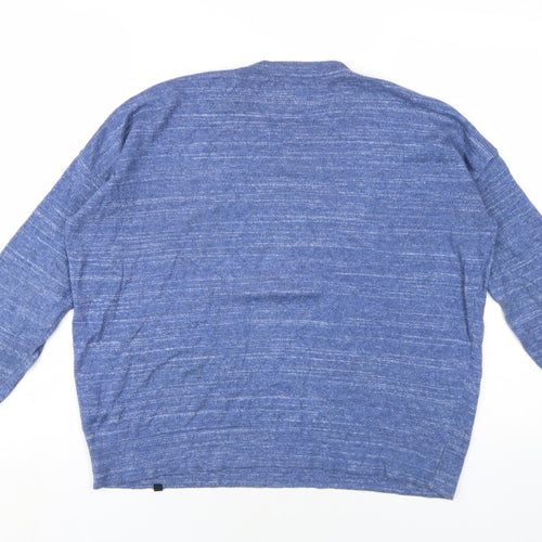 Finisterre Womens Blue Round Neck Cotton Pullover Jumper Size 10