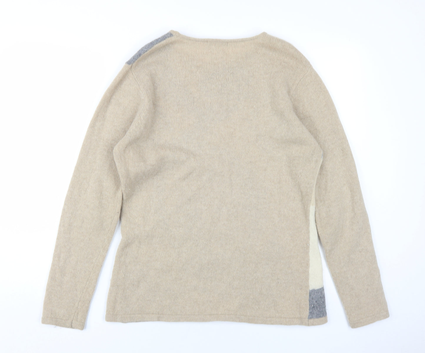 Berkertex Womens Beige Round Neck Wool Pullover Jumper Size 14